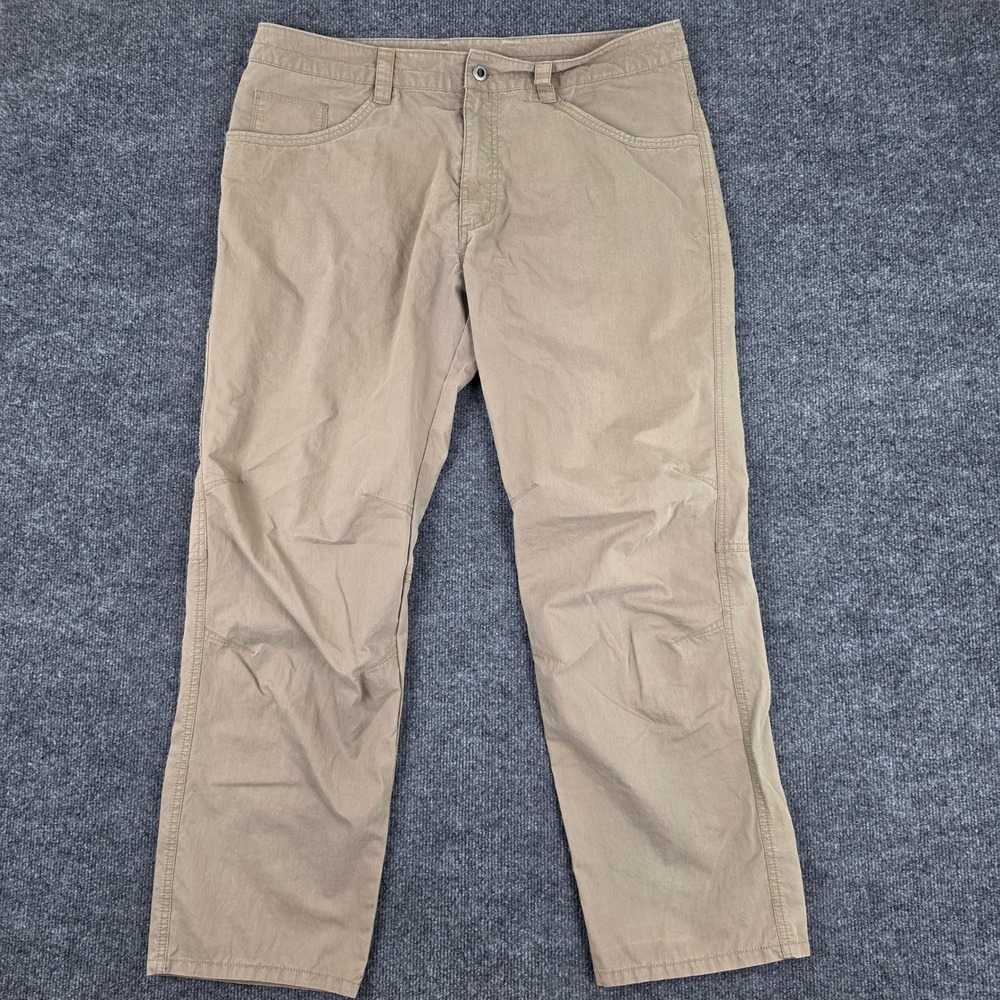 Patagonia Tenpenny Pants Men's 38 x30 Khaki Tan Flat Front Cotton Nylon 56835
